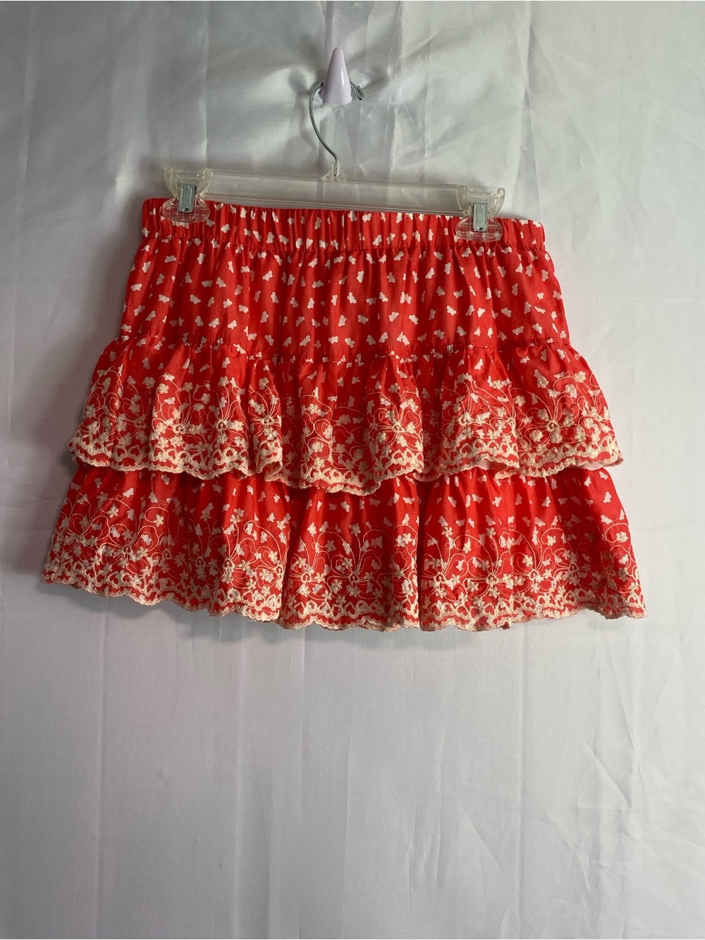 Rachael & Chloe Red and Cream Tiered Mini Skirt - Picture 4 of 5